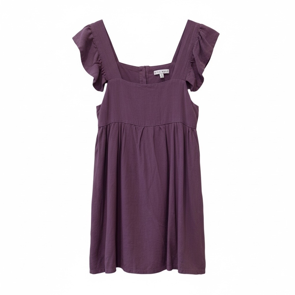 Miou Muse purple ruffle sleeve mini dress, medium